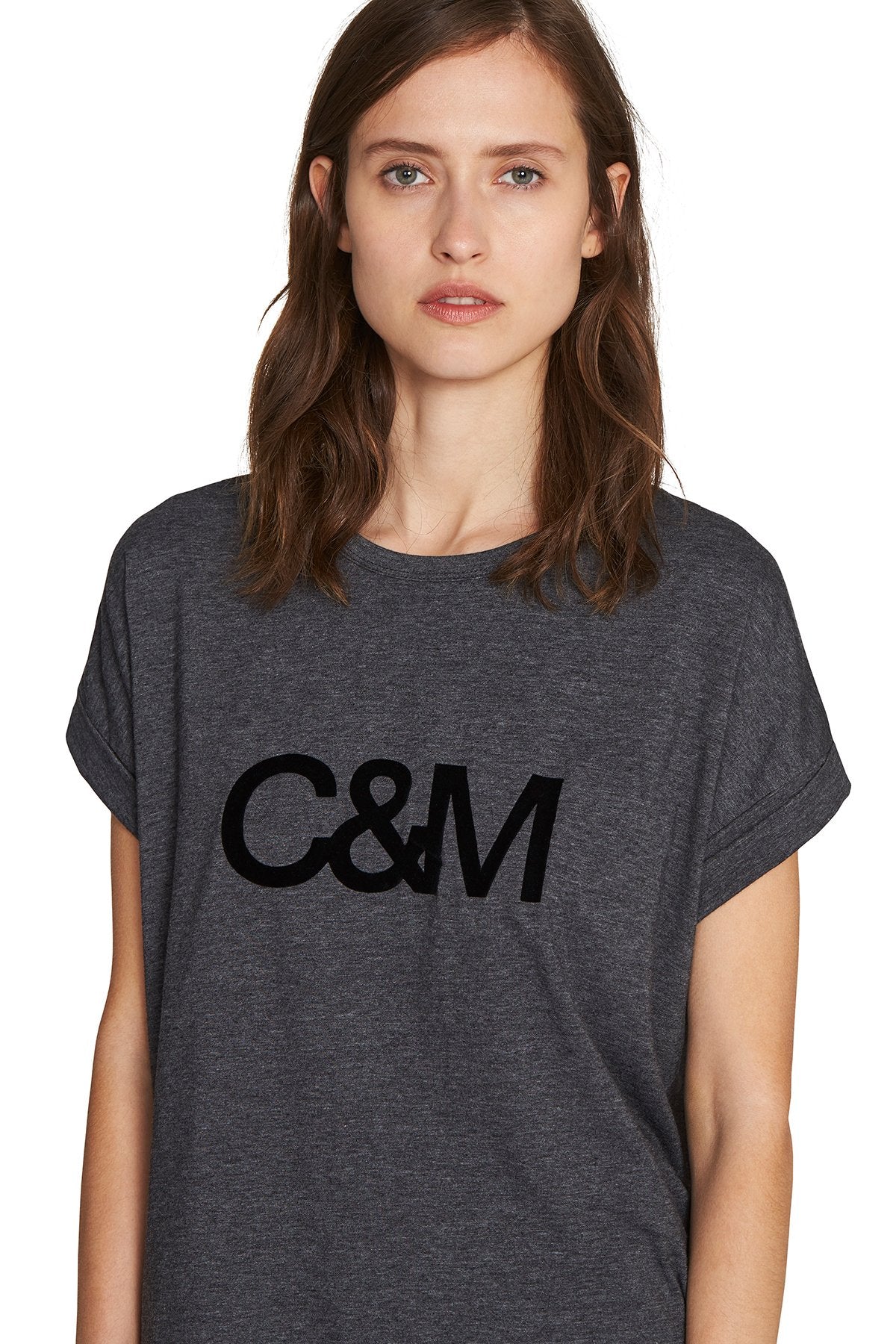 Black Logo Roll Sleeve Tee - Image 2