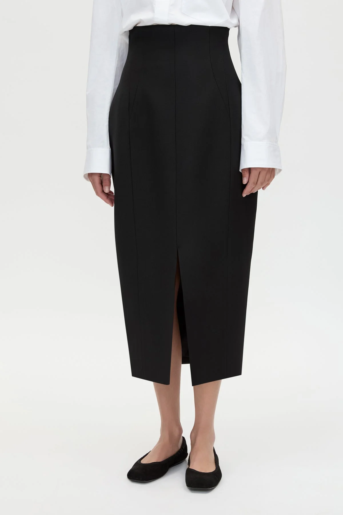 Caius High Corset Waist Midi Skirt - Image 2