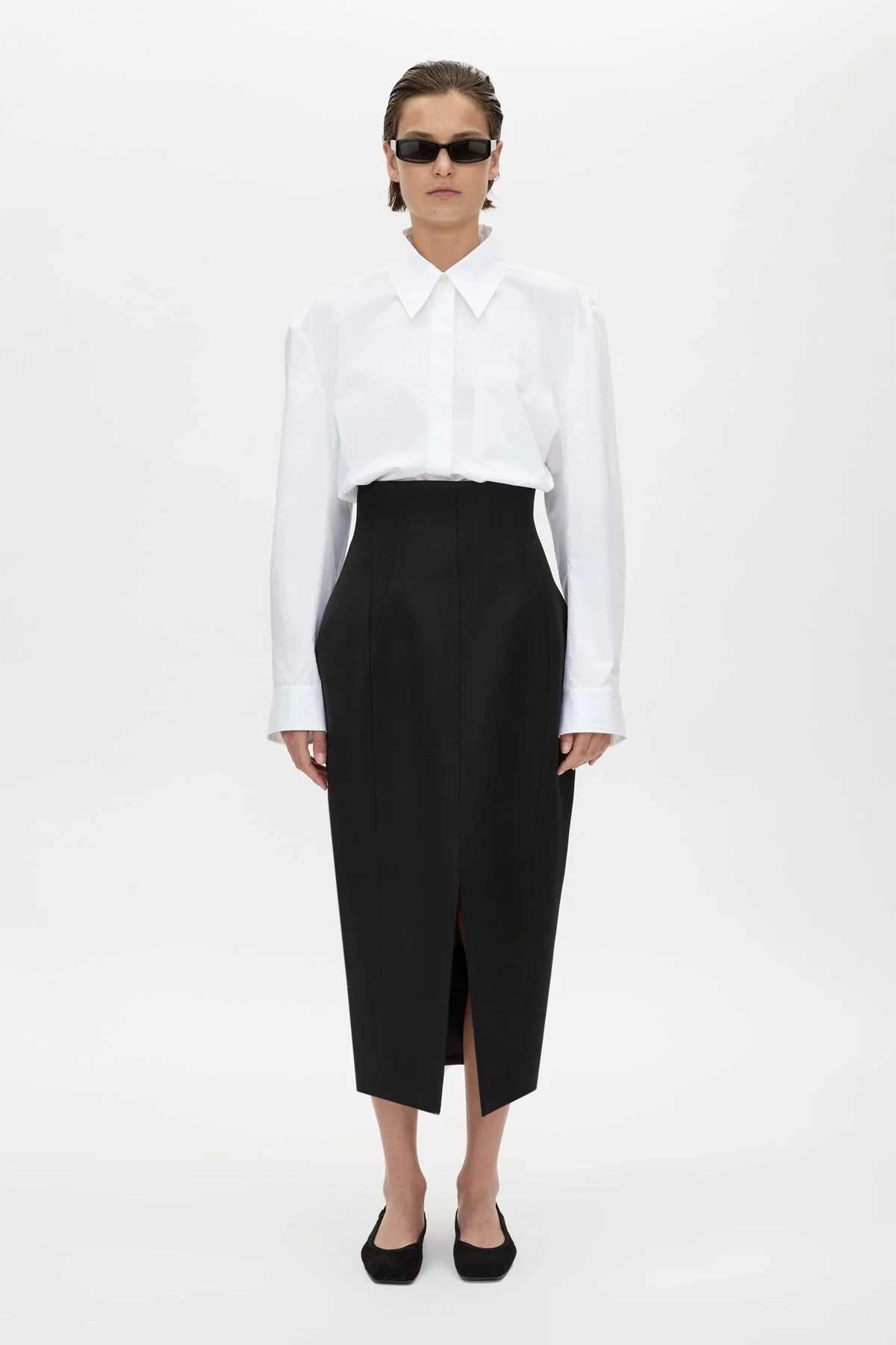 Caius High Corset Waist Midi Skirt - Image 4