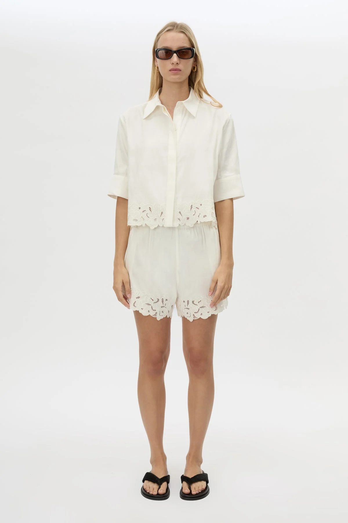 Chara Embroidered Cropped Shirt - Image 3