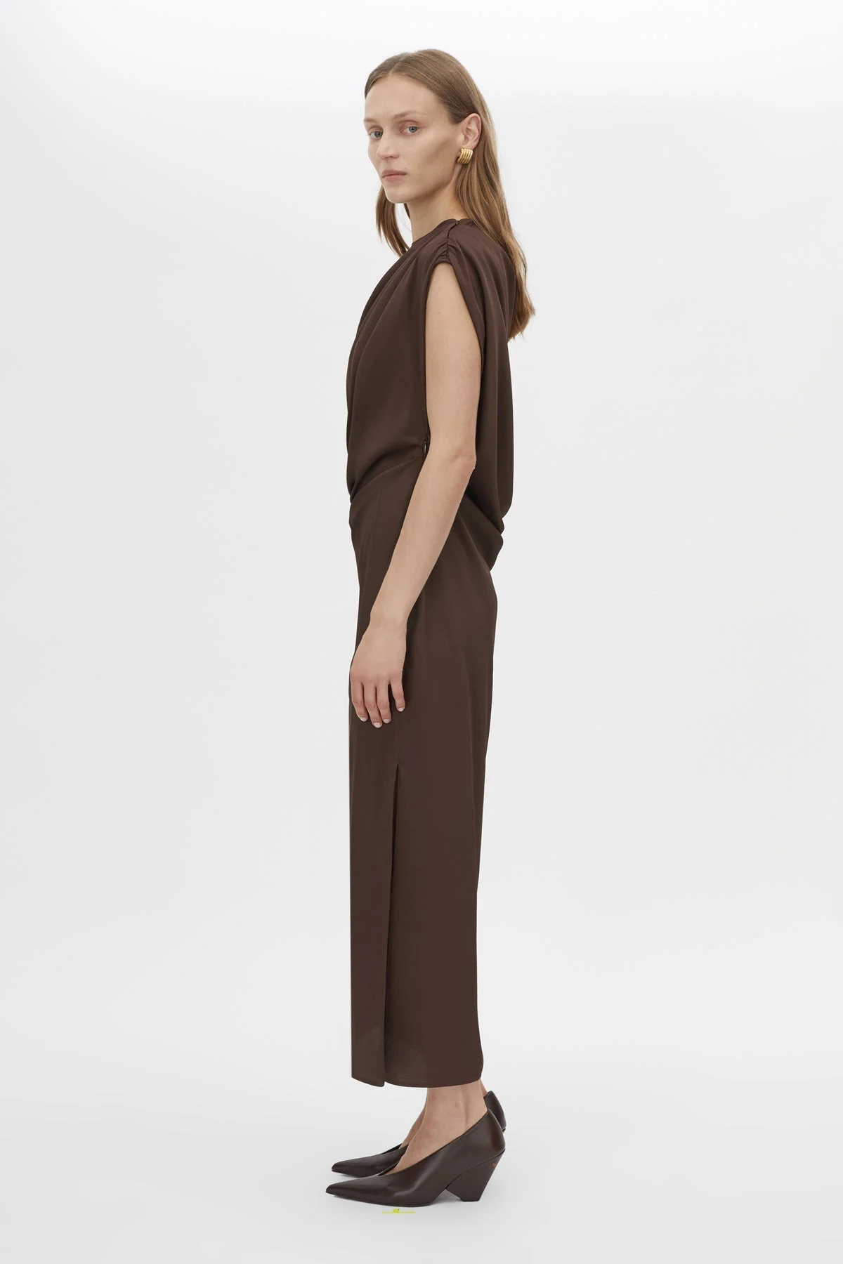 Elowyn Drape Detail Midi Dress - Image 4