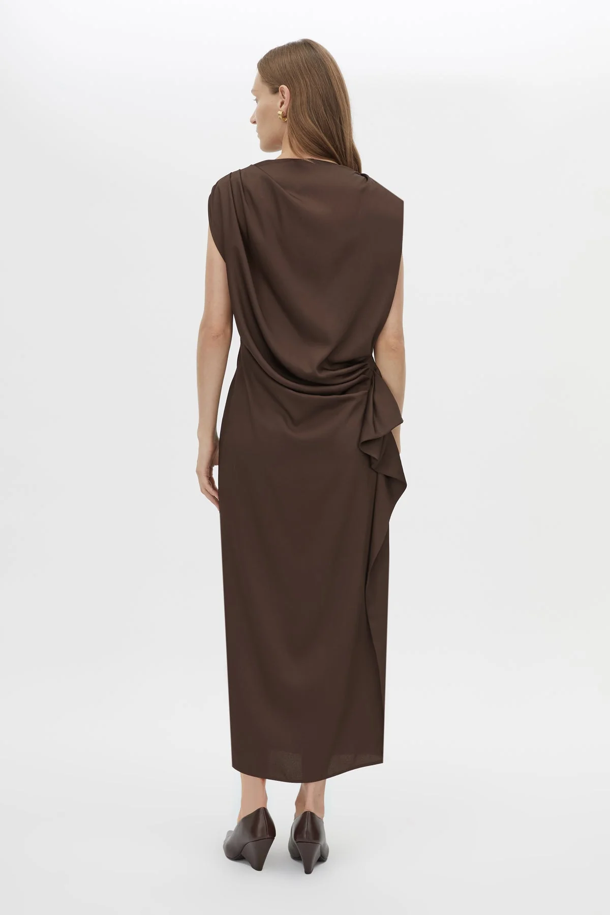 Elowyn Drape Detail Midi Dress - Image 5