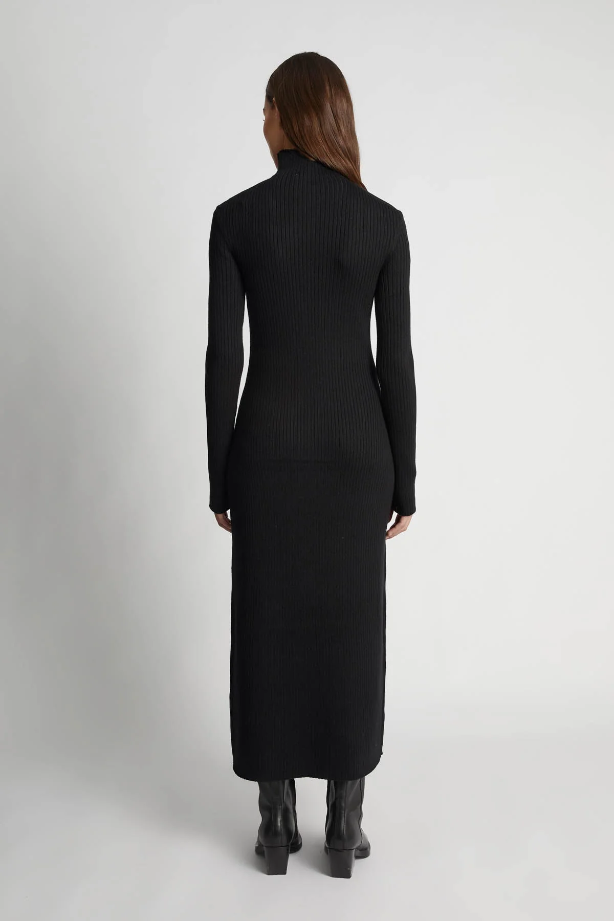 Gray Rib Knit Dress - Image 3