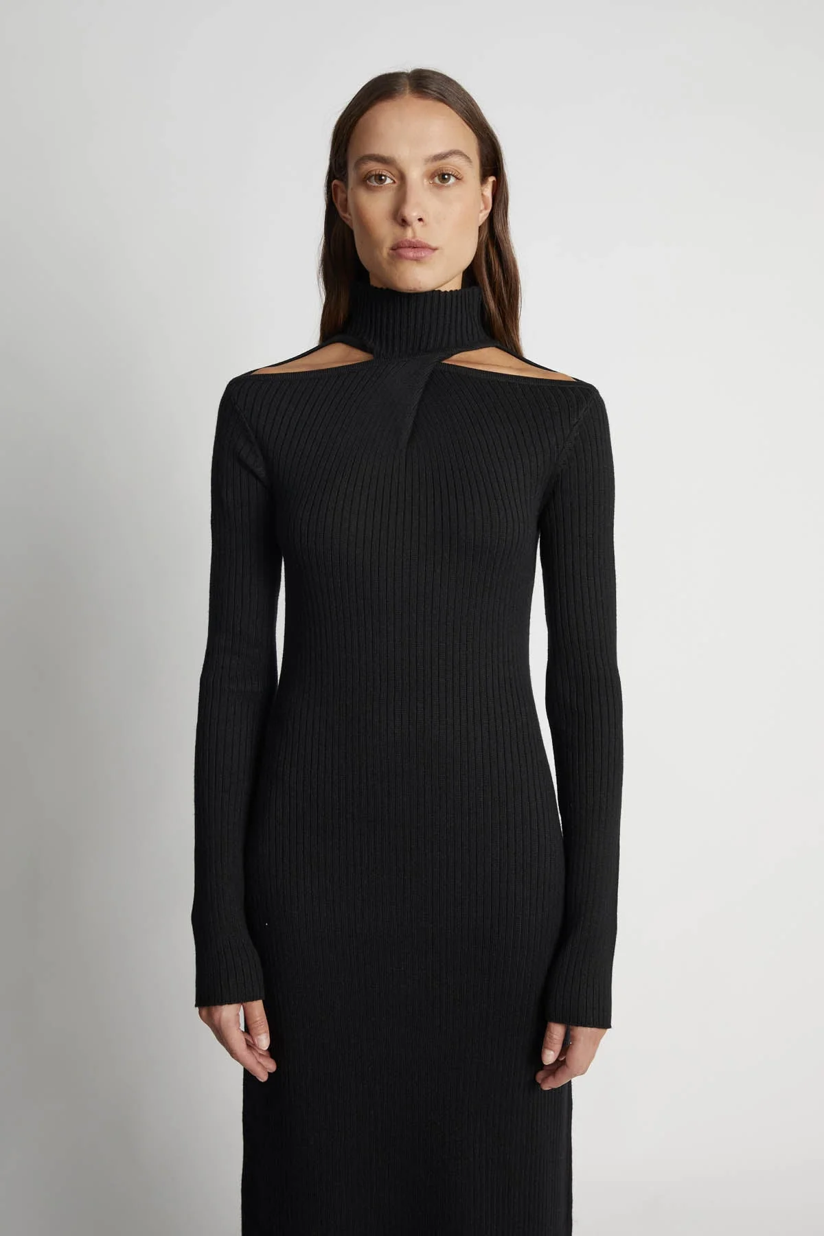 Gray Rib Knit Dress - Image 4