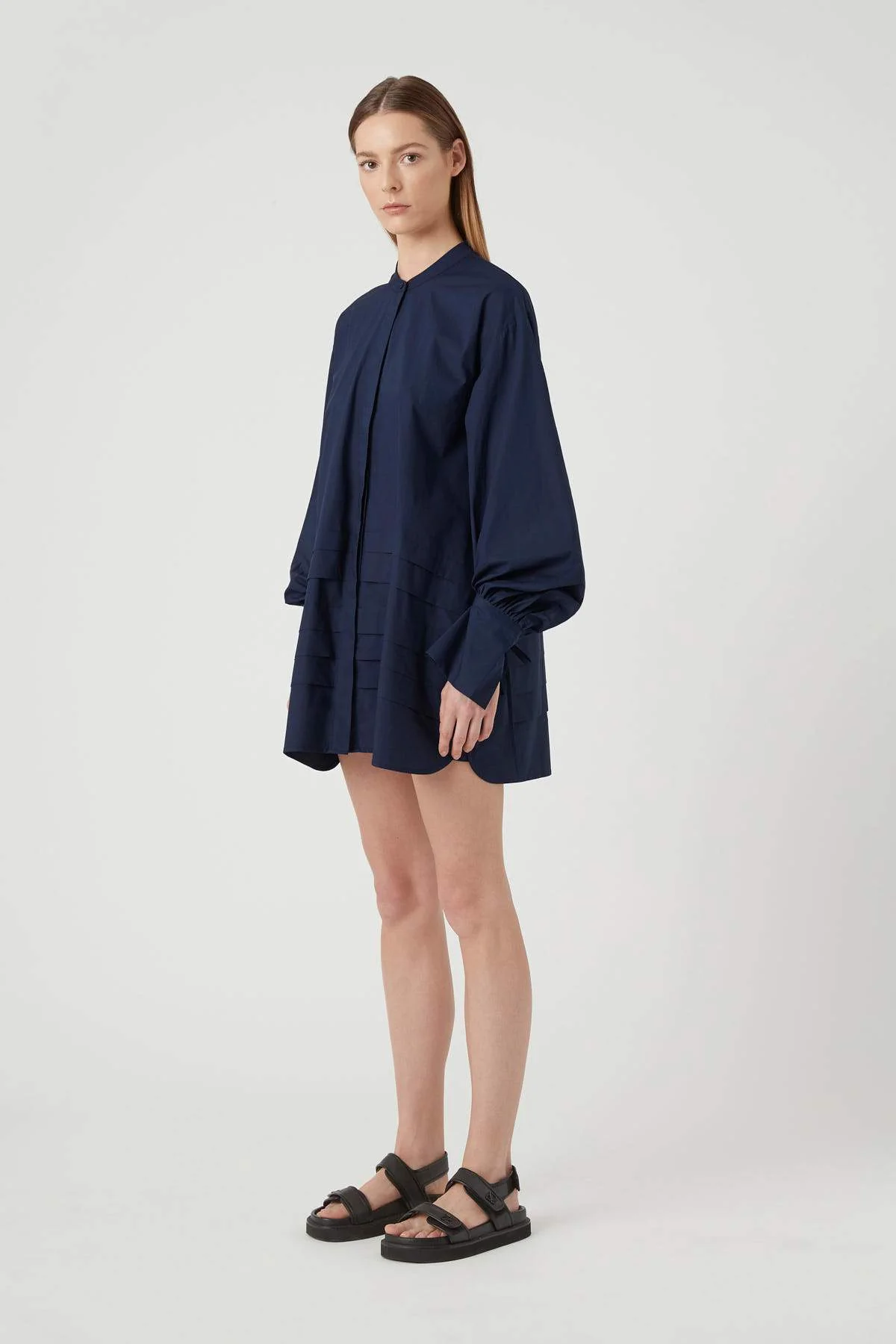 Navy Shirting Dress - Image 3