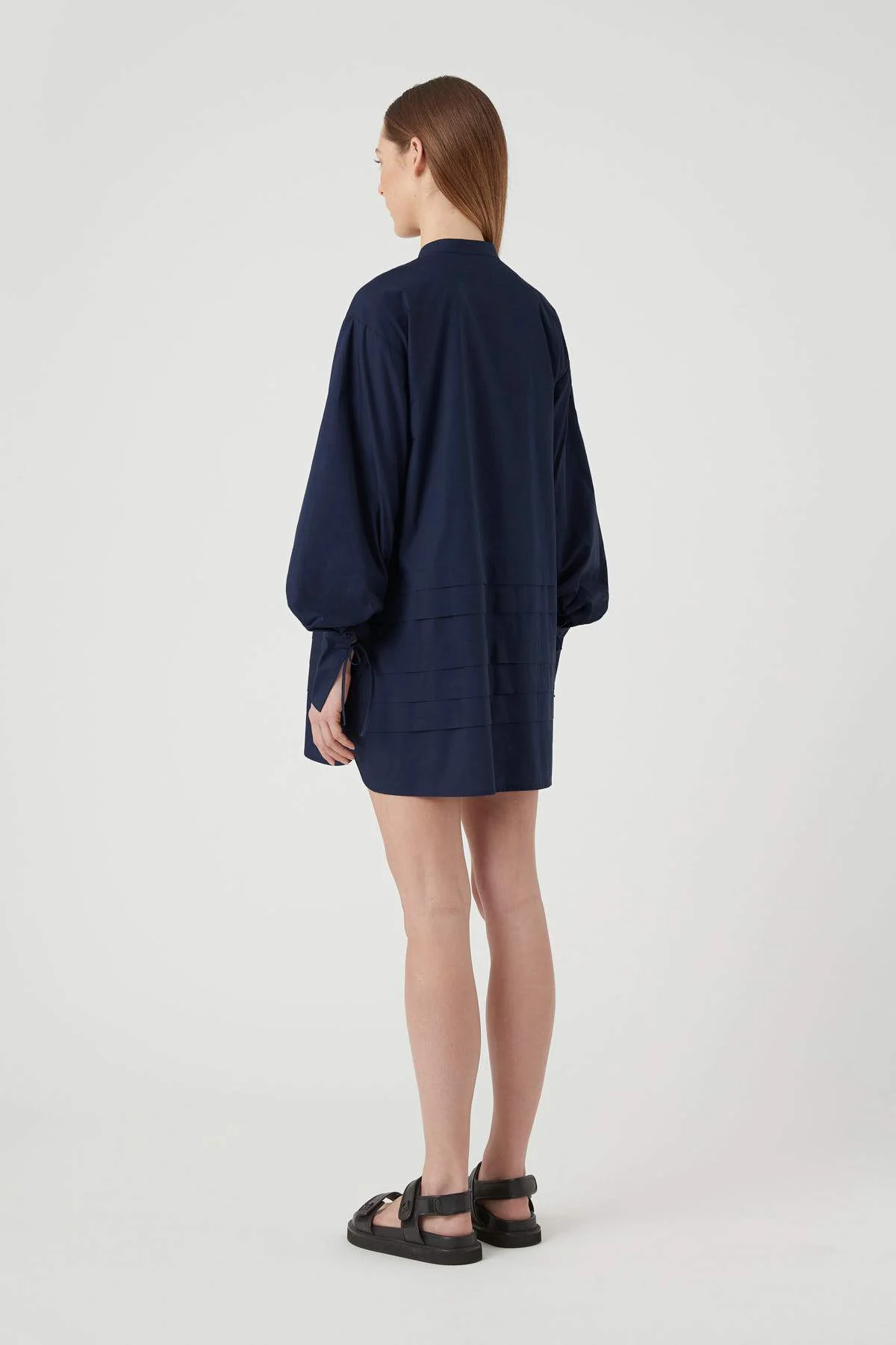 Navy Shirting Dress - Image 4