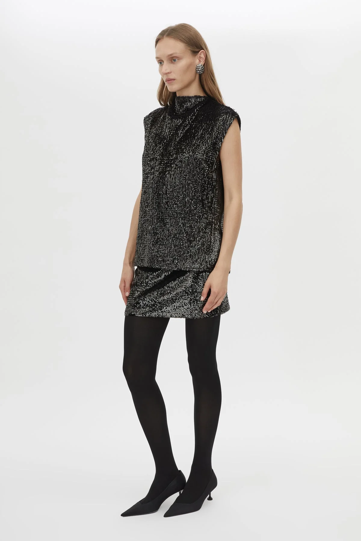 Sabel Sequin Mini Skirt - Image 3