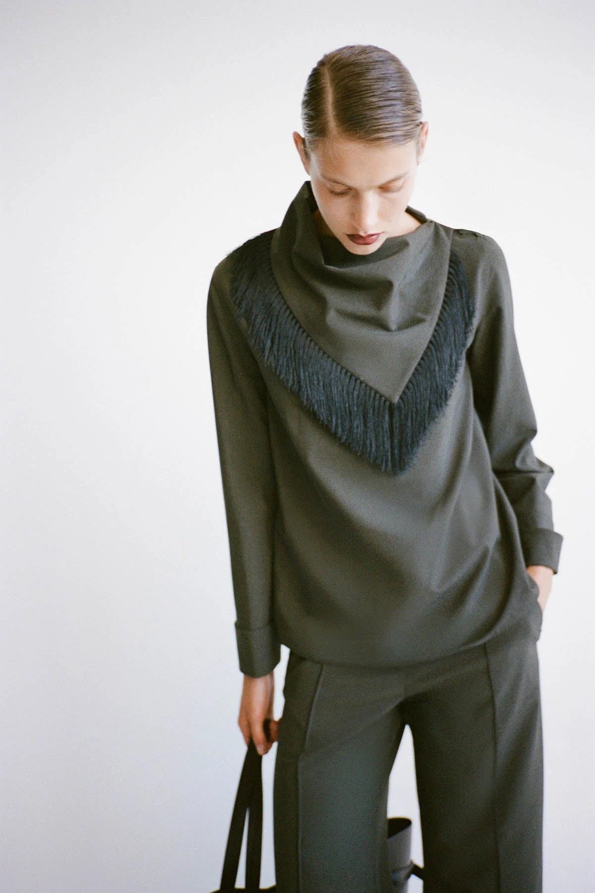 Una Drape Collar Shirt - Image 2