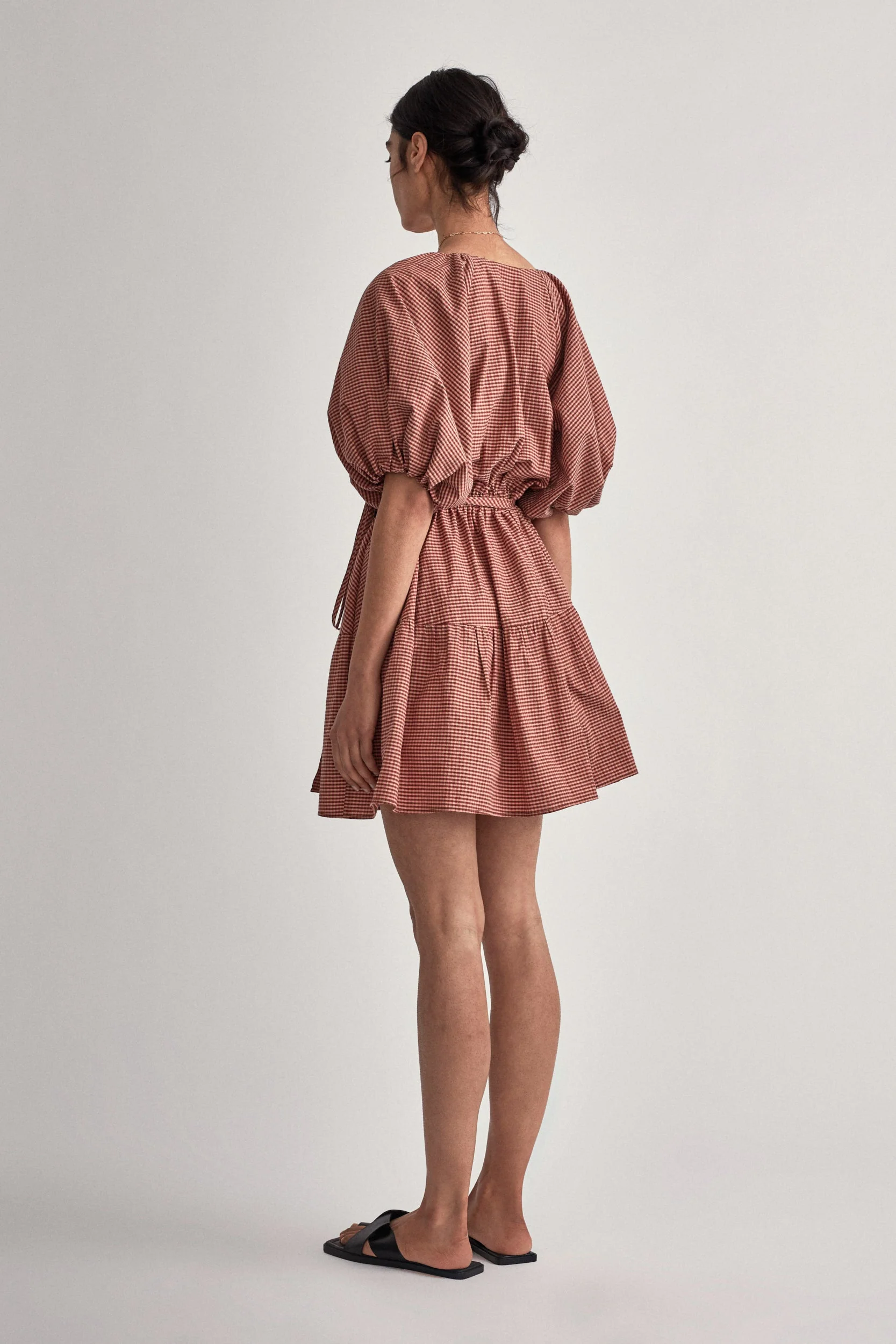 Vega Check Mini Wrap Dress - Image 5